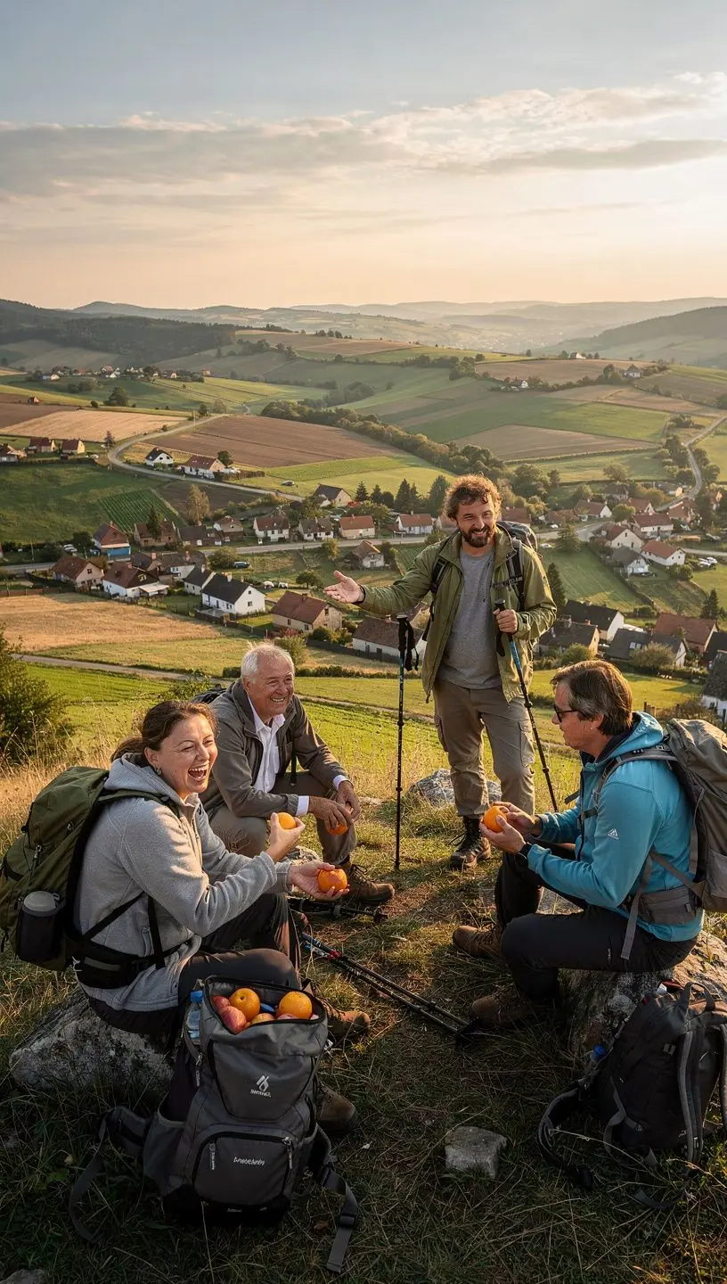 A tranquil pathway lined with colorful wildflowers leading through the picturesque countryside of Slovakia’s hidden villages.